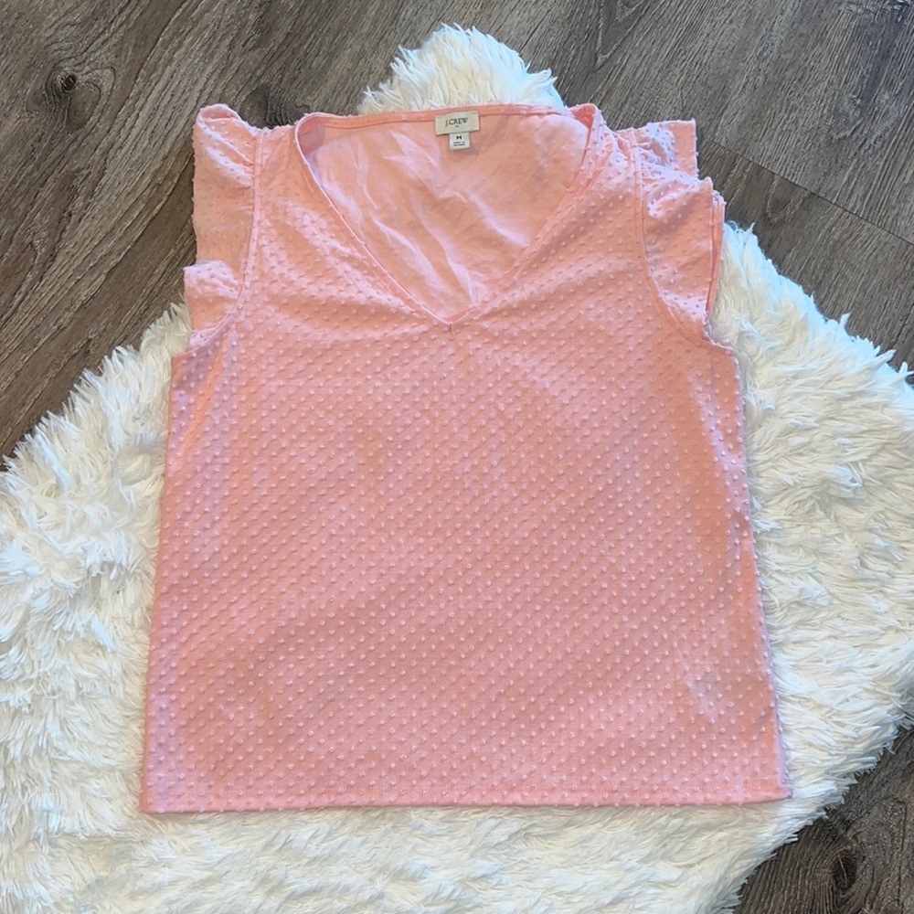 J. Crew Flutter Sleeve Swiss Knot Top- Medium